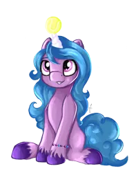 Size: 1605x2039 | Tagged: safe, artist:appleneedle, derpibooru import, izzy moonbow, pony, unicorn, ball, bracelet, cute, female, g5, grin, horn, horn guard, hornball, image, izzy's tennis ball, izzybetes, jewelry, mare, png, simple background, sitting, smiling, solo, tennis ball, transparent background, unshorn fetlocks
