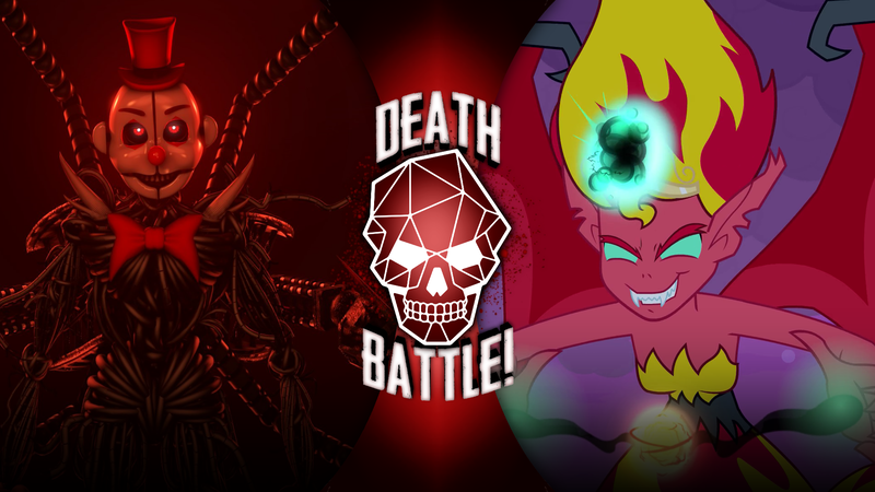 Size: 1920x1080 | Tagged: safe, derpibooru import, sunset shimmer, demon, equestria girls, equestria girls (movie), death battle, death horse, derpy horse4, end of the memeverse, exploitable meme, five nights at freddy's, image, meme, png, sunset satan