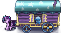 Size: 125x69 | Tagged: safe, artist:vultraz, starlight glimmer, trixie, pony, unicorn, drawthread, duo, female, image, mare, picture for breezies, png, simple background, stardew valley, transparent background, trixie's wagon