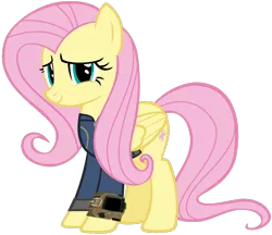 Size: 1280x1104 | Tagged: safe, artist:ponygamer2020, derpibooru import, fluttershy, pegasus, pony, fallout equestria, clothes, cute, fallout, female, image, jumpsuit, mare, pipboy, png, simple background, solo, transparent background, vault suit, vector