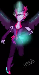 Size: 997x1920 | Tagged: safe, artist:jenna56, derpibooru import, sci-twi, twilight sparkle, equestria girls, friendship games, black background, dark shine, dusk shine, equestria guys, image, jpeg, male, midnight sparkle, rule 63, sci-dusk, simple background, solo