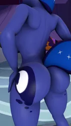 Size: 1080x1920 | Tagged: suggestive, artist:camtwosix, derpibooru import, princess luna, anthro, plantigrade anthro, 3d, bed, bedroom, big breasts, breasts, busty princess luna, butt, female, hips, huge breasts, image, large butt, moonbutt, nudity, pinup, png, pose, sideboob, solo, solo female, source filmmaker, the ass was fat, thicc ass, underboob, wingless, wingless anthro