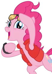 Size: 1500x2144 | Tagged: safe, artist:sketchmcreations, derpibooru import, pinkie pie, earth pony, pony, what about discord?, back to the future, bipedal, clothes, female, image, jacket, looking at you, mare, marty mcfly, open mouth, pi day, png, simple background, smiling, sunglasses, transparent background, vector, watch, wristwatch