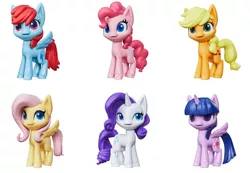 Size: 864x598 | Tagged: safe, derpibooru import, applejack, fluttershy, pinkie pie, rainbow dash, rarity, twilight sparkle, alicorn, earth pony, pegasus, pony, unicorn, my little pony: pony life, figure, hatless, image, jpeg, mane six, merchandise, missing accessory, toy