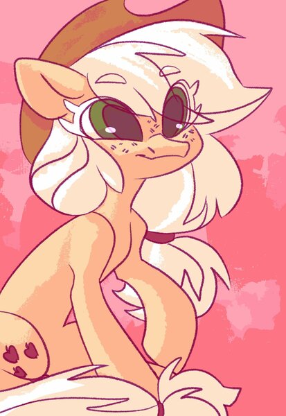 Size: 1487x2160 | Tagged: safe, artist:dodsie, derpibooru import, applejack, earth pony, pony, cute, female, image, jackabetes, jpeg, mare, sitting, solo