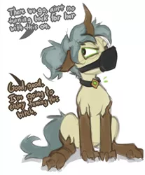 Size: 1178x1424 | Tagged: safe, artist:marsminer, derpibooru import, oc, oc:mercury shine, unofficial characters only, original species, timber pony, timber wolf, collar, image, muzzle, png, species swap, timber wolfified, transformation