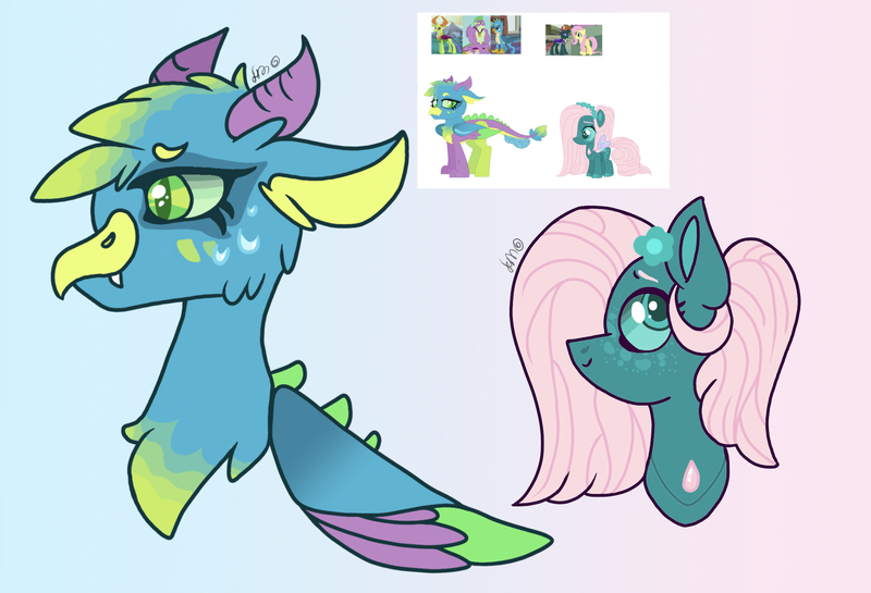 Size: 2388x1628 | Tagged: safe, artist:caramelbolt24, derpibooru import, fluttershy, pharynx, spike, thorax, oc, changedling, changeling, dragon, gryphon, hybrid, pegasus, pony, abstract background, bust, ear fluff, gigachad spike, horns, image, jpeg, king thorax, magical gay spawn, multiple parents, offspring, older, older spike, parent:fluttershy, parent:gallus, parent:pharynx, parent:spike, parent:thorax, screencap reference, signature