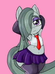 Size: 720x960 | Tagged: suggestive, artist:a.s.e, derpibooru import, marble pie, earth pony, pony, clothes, cute, female, heart pony, image, jpeg, looking at you, marblebetes, mare, sexy, skirt, smiling, socks, solo, solo female