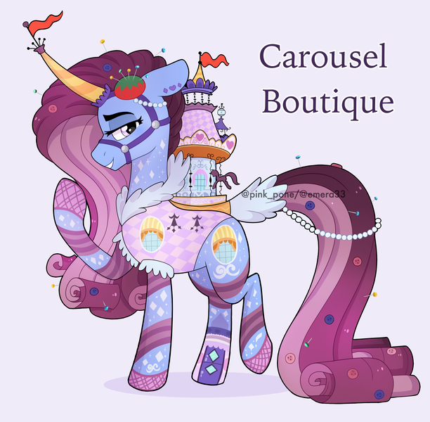 Size: 2742x2688 | Tagged: safe, artist:pink-pone, derpibooru import, ponified, pony, carousel boutique, female, horn, house, image, mare, png, ponified building