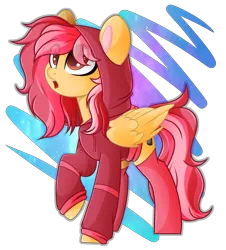 Size: 2088x2308 | Tagged: safe, artist:angel_animotr, derpibooru import, oc, oc:cotton seams, unofficial characters only, pegasus, pony, clothes, commission, hoodie, image, looking up, open mouth, partial background, png, simple background, socks, solo, transparent background, ych result