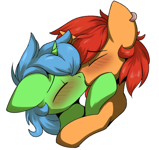 Size: 2172x2049 | Tagged: safe, derpibooru import, oc, oc:flaming arrow, oc:quick fix, pony, unicorn, gay, image, kissing, male, oc x oc, png, shipping