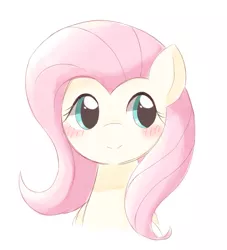 Size: 1240x1365 | Tagged: safe, artist:arrow__root, fluttershy, pegasus, pony, blushing, bust, cute, female, image, jpeg, mare, portrait, shyabetes, simple background, smiling, solo, white background