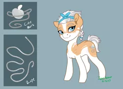Size: 1100x800 | Tagged: safe, artist:joan-grace, derpibooru import, oc, oc:frosty rose, unofficial characters only, earth pony, pony, coat markings, female, hairband, image, mare, offspring, parent:applejack, parent:double diamond, parents:applediamond, png, reference sheet, solo