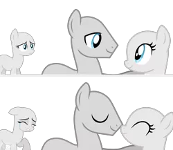 Size: 3446x2997 | Tagged: safe, artist:amgiwolf, derpibooru import, oc, unofficial characters only, earth pony, pony, bald, base, bust, earth pony oc, eyelashes, female, image, male, mare, oc x oc, png, sad, shipping, shipping denied, simple background, smiling, stallion, transparent background, voyeurism
