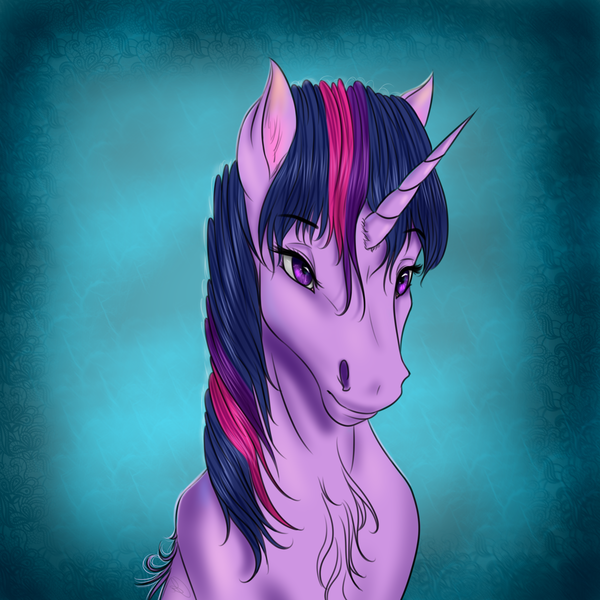 Size: 2160x2160 | Tagged: safe, artist:crazyaniknowit, derpibooru import, twilight sparkle, pony, bust, image, png, portrait, solo