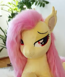 Size: 2268x2688 | Tagged: safe, artist:epicrainbowcrafts, derpibooru import, fluttershy, bat pony, pony, bat ponified, bedroom eyes, flutterbat, image, irl, jpeg, photo, plushie, race swap, solo