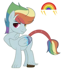 Size: 1280x1333 | Tagged: safe, artist:starshine-sentryyt, derpibooru import, oc, hybrid, image, interspecies offspring, male, offspring, parent:discord, parent:rainbow dash, parents:discodash, png, simple background, solo, transparent background