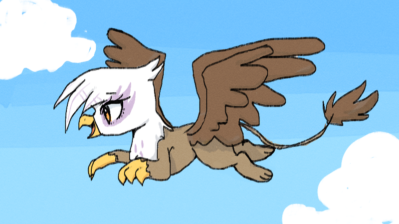 Size: 865x486 | Tagged: safe, artist:choyamy, derpibooru import, gilda, gryphon, image, open mouth, png