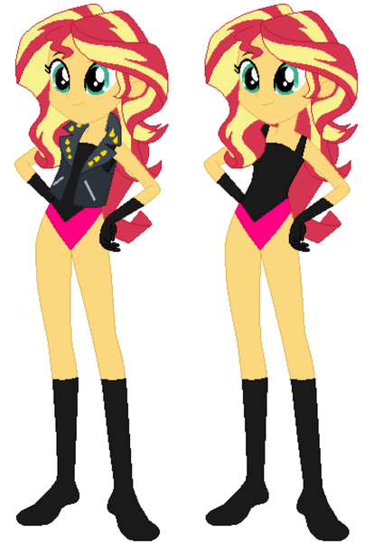 Size: 3072x4447 | Tagged: suggestive, alternate version, artist:i♡thedazzlings1290, derpibooru import, sunset shimmer, human, equestria girls, 1000 hours in ms paint, breasts, clothes, female, image, png, self paradox, simple background, socks, stupid sexy sunset shimmer, vector, white background