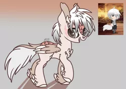 Size: 2286x1628 | Tagged: safe, artist:caramelbolt24, derpibooru import, ponified, human, kirin, pony, winged kirin, abstract background, chest fluff, clothes, duo, ear fluff, feathered fetlocks, gacha life, image, jpeg, kirinified, open mouth, raised hoof, species swap