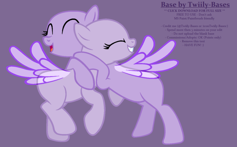 Size: 1424x888 | Tagged: safe, artist:pegasski, artist:shiibases, derpibooru import, oc, unofficial characters only, pegasus, pony, bald, base, duo, eyelashes, eyes closed, female, hug, image, mare, open mouth, pegasus oc, png, purple background, simple background, wings