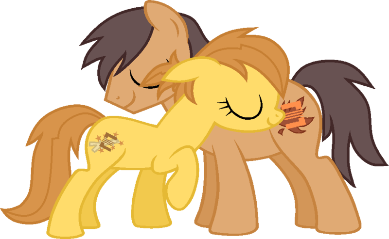 Size: 1015x625 | Tagged: safe, artist:pegasski, artist:twiily-bases, derpibooru import, oc, unofficial characters only, earth pony, pony, base used, duo, earth pony oc, eyelashes, eyes closed, father and child, father and daughter, female, image, male, mare, png, raised hoof, simple background, smiling, stallion, transparent background