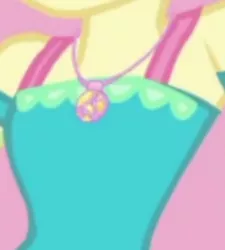 Size: 1920x2135 | Tagged: safe, deleted from derpibooru, derpibooru import, screencap, fluttershy, best in show: the pre-show, equestria girls, equestria girls series, spoiler:eqg series (season 2), boobshot, breasts, cropped, geode of fauna, image, jewelry, jpeg, magical geodes, necklace