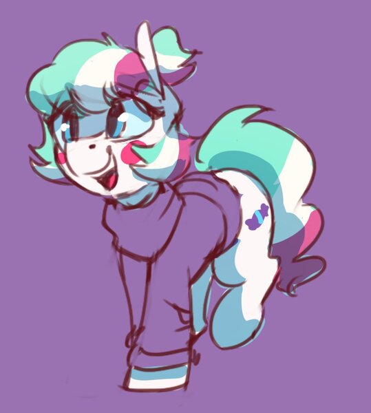 Size: 859x957 | Tagged: safe, artist:anticular, derpibooru import, oc, oc:cotton sweets, unofficial characters only, earth pony, pony, clothes, image, jpeg, solo, sweater