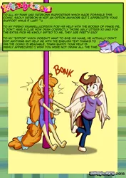Size: 1860x2622 | Tagged: safe, artist:anibaruthecat, derpibooru import, pound cake, pumpkin cake, anthro, cat, pegasus, unguligrade anthro, unicorn, comic:incest-d-licious, 2018, bonk, brother and sister, duo, female, hoof feet, image, lamppost, male, pain, png, siblings, signature, wide eyes