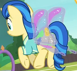 Size: 636x585 | Tagged: safe, derpibooru import, screencap, mystic moonlight, pony, unicorn, 2 4 6 greaaat, cropped, female, flying, glimmer wings, image, mare, png, wings