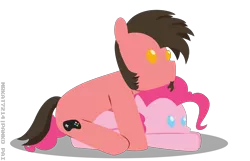 Size: 4134x2657 | Tagged: suggestive, artist:mrkat7214, derpibooru import, pinkie pie, oc, oc:ace play, earth pony, pony, canon x oc, facial hair, female, goatee, high res, image, implied sex, male, pinkieplay, plushie, png, shipping, simple background, straight, transparent background, vector