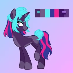 Size: 1700x1700 | Tagged: safe, artist:katelynleeann42, derpibooru import, oc, pony, unicorn, female, image, mare, offspring, parent:fresh coat, png, solo