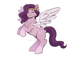 Size: 1600x1280 | Tagged: safe, artist:dinosaphira99, derpibooru import, pipp, pegasus, pony, cheek fluff, chest fluff, deviantart watermark, ear fluff, eyes closed, female, g5, image, mare, obtrusive watermark, png, simple background, smiling, solo, spread wings, transparent background, watermark, wings