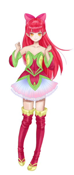 Size: 1757x4110 | Tagged: safe, artist:erim-kawamori, derpibooru import, apple bloom, human, anime style, atelier totori, humanized, image, png, simple background, solo, transparent background