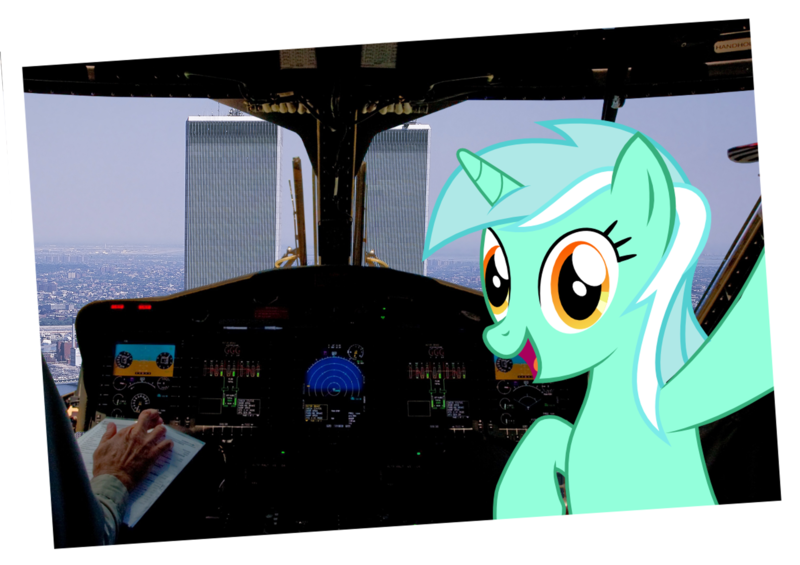 Size: 2232x1576 | Tagged: safe, artist:agrol, edit, lyra heartstrings, human, pony, unicorn, 9/11, featured image, image, irl, moments before disaster, photo, plane, png, ponies in real life, selfie, simple background, transparent background, we are going to hell