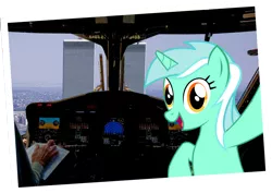 Size: 2232x1576 | Tagged: safe, artist:agrol, edit, lyra heartstrings, human, pony, unicorn, 9/11, featured image, image, irl, moments before disaster, photo, plane, png, ponies in real life, selfie, simple background, transparent background, we are going to hell