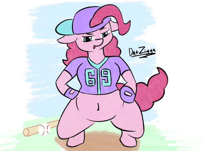 Size: 2732x2048 | Tagged: safe, derpibooru import, pinkie pie, earth pony, pony, baseball, baseball bat, baseball cap, baseball jersey, belly, cap, cute, diapinkes, hat, image, innuendo, jpeg, solo, sports