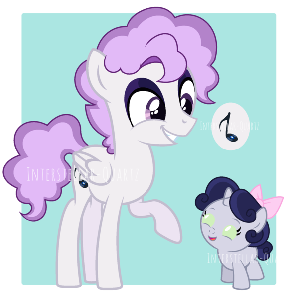 Size: 1840x1876 | Tagged: safe, artist:interstellar-quartz, derpibooru import, oc, oc:rhythm hitbeat, oc:weather melody, unofficial characters only, pegasus, pony, unicorn, baby, baby pony, female, image, male, offspring, parent:rumble, parent:sweetie belle, parents:rumbelle, png, teenager