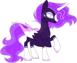 Size: 2492x2030 | Tagged: safe, artist:kurosawakuro, derpibooru import, alicorn, pony, colored wings, female, image, mare, multicolored wings, parents:starluna, png, simple background, solo, transparent background, wings