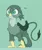 Size: 1922x2271 | Tagged: safe, artist:noupu, derpibooru import, gabby, gryphon, 2021, adorable face, claws, colored pupils, cute, female, fluffy, folded wings, gabbybetes, green background, hair tie, high res, image, japanese, jpeg, moon runes, paws, simple background, smiling, solo, sparkles, standing, text, wings