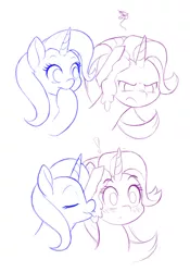 Size: 1000x1429 | Tagged: safe, artist:dstears, derpibooru import, starlight glimmer, trixie, the last problem, blushing, face licking, female, image, jpeg, lesbian, licking, older, older starlight glimmer, older trixie, shipping, sketch, startrix, tongue out