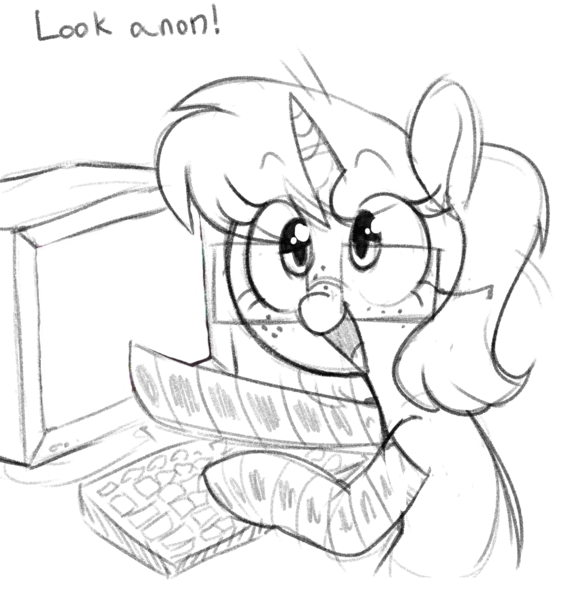 Size: 1200x1270 | Tagged: safe, artist:whydomenhavenipples, edit, oc, unofficial characters only, pony, unicorn, ponybooru, black and white, clothes, exploitable meme, female, freckles, glasses, grayscale, image, mare, meme, meta, monochrome, png, ponybooru mascot, simple background, smiling, socks, template, white background