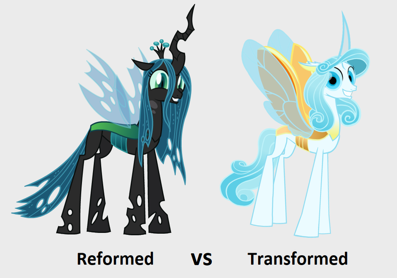 Size: 1012x709 | Tagged: safe, artist:thunder-blur, derpibooru import, edit, vector edit, queen chrysalis, changedling, changeling, changeling queen, a better ending for chrysalis, adorkable, character development, choice, comparison, cute, cutealis, dork, dorkalis, duo, excited, faic, female, giggling, grin, happy, headcanon, image, irrational exuberance, looking at you, orin's chrysalis, png, precious, purified chrysalis, redemption, reformed, silly, silly pony, simple background, smiling, spread wings, squee, standing, text, transformation, transformed, transparent background, vector, when she smiles, wide eyes, wide smile, wings
