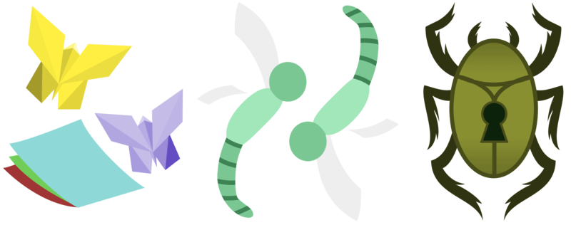 Size: 5000x1978 | Tagged: safe, artist:amgiwolf, derpibooru import, oc, unofficial characters only, beetle, butterfly, dragonfly, insect, cutie mark, cutie mark only, image, no pony, png, simple background, transparent background