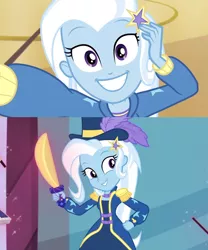 Size: 1808x2168 | Tagged: safe, derpibooru import, screencap, trixie, do it for the ponygram!, equestria girls, equestria girls series, street magic with trixie, spoiler:eqg series (season 2), collage, image, png