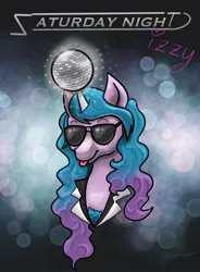 Size: 1506x2048 | Tagged: safe, artist:catscratchpaper, derpibooru import, izzy moonbow, discoball, g5, glasses, hair, image, jpeg, tongue out