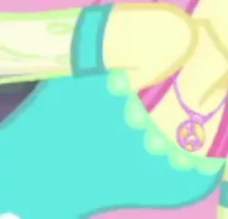 Size: 1997x1920 | Tagged: safe, deleted from derpibooru, derpibooru import, screencap, fluttershy, costume conundrum, costume conundrum: sunset shimmer, equestria girls, equestria girls series, spoiler:eqg series (season 2), boobshot, breasts, cropped, female, geode of fauna, image, jpeg, magical geodes, pictures of chests, solo