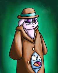 Size: 2400x3000 | Tagged: safe, artist:saburodaimando, derpibooru import, starlight glimmer, trixie, pony, bowler hat, clothes, disguise, duo, female, filly, filly starlight glimmer, filly trixie, hat, image, png, starlight glimmer day, trenchcoat, younger