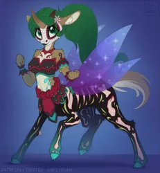 Size: 2309x2500 | Tagged: safe, artist:airfly-pony, derpibooru import, oc, oc:elen, deer, deertaur, dia de los muertos, dryad (elepatrium), elepatrium, halloween, holiday, image, png, universe elepatrium