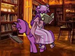 Size: 800x600 | Tagged: artist needed, safe, derpibooru import, twilight sparkle, book, crossover, image, library, nerd, patchouli knowledge, png, reading, touhou, twichouli